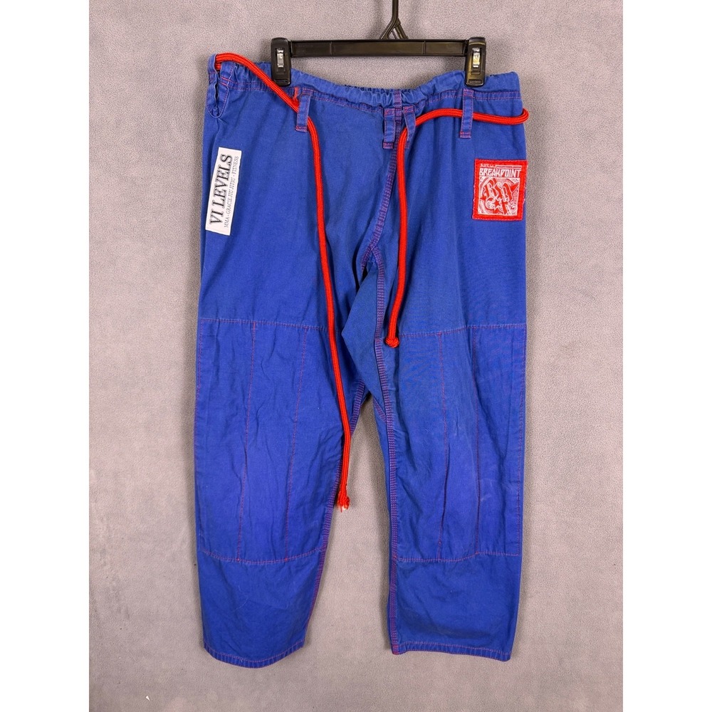 Jiu Jitsu Blue Breakpoint Pants Size A2 Drawstring No Belt EUC Gracie VI Levels